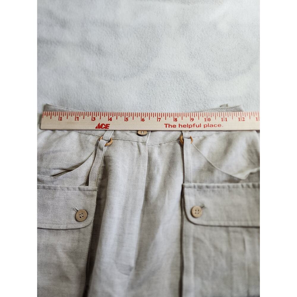 Creatore Korean Streetwear High-Waisted Linen Blend Cargo Utility Pants XXS 0 24 - Picture 5 of 7